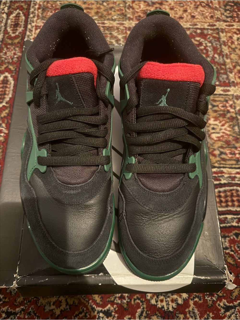 Jordan 4 RM Black Gorge Green University Red - Low-Top Sneakers - Picture 2 of 6
